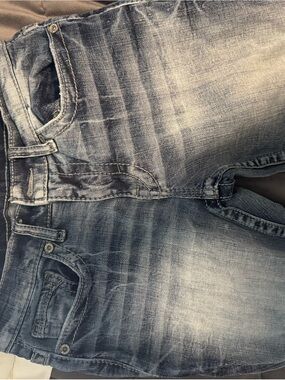 BKE Men's Faded Blue Slim Straight Jeans